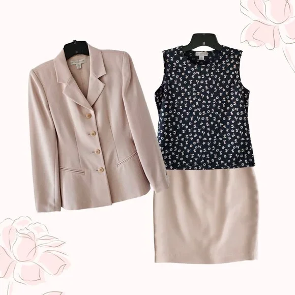 Petite Sophisticate Vintage Single-Breasted Blazer | NWT | 4P | Powder Pink - Picture 7 of 14